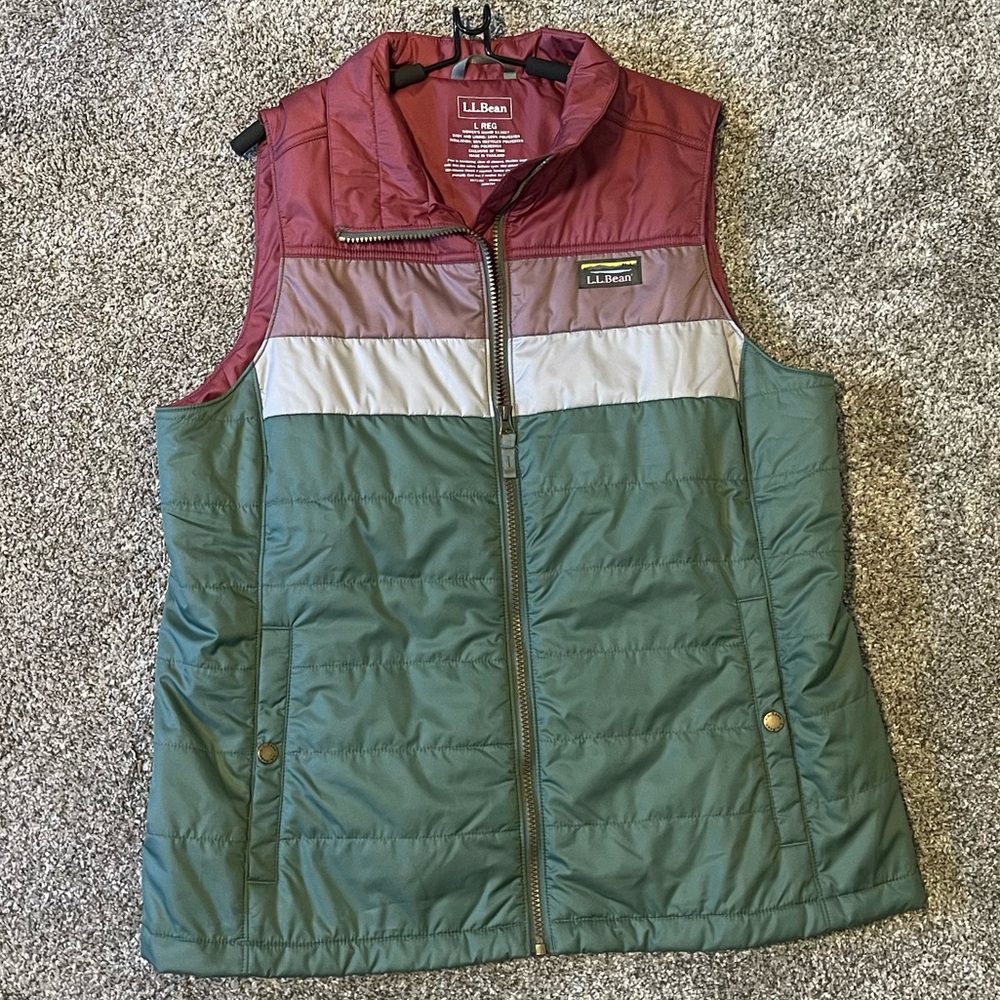 L.L. Bean Mountain Classic Puffer Vest Colorblock Women's - Picture 2 of 6